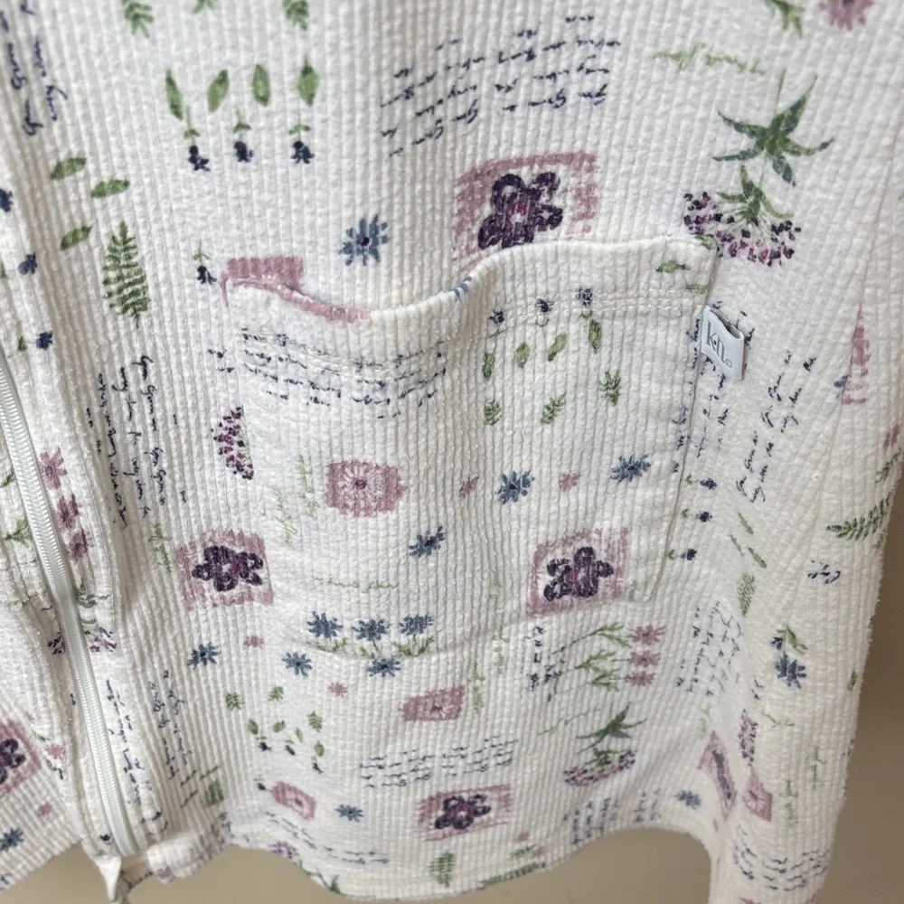 Karen Neuburger Floral Print Robe - Cream and Purple - Picture 4 of 4